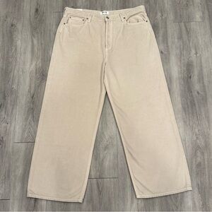 Agolde Casual Tusk Tan/Cream Low Slung Wide Leg Baggy Streetwear Jeans